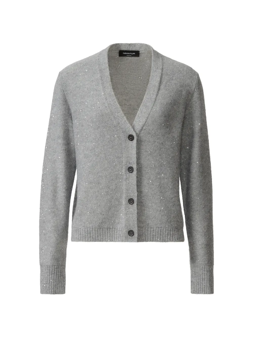 Fabiana Filippi sequin-embellished V-neck cardigan - Grey