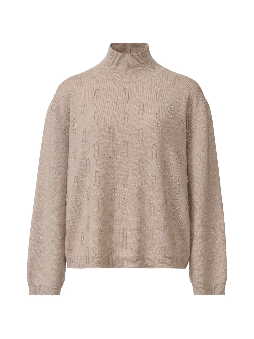 Fabiana Filippi bead-embellished high-neck sweater - Nude