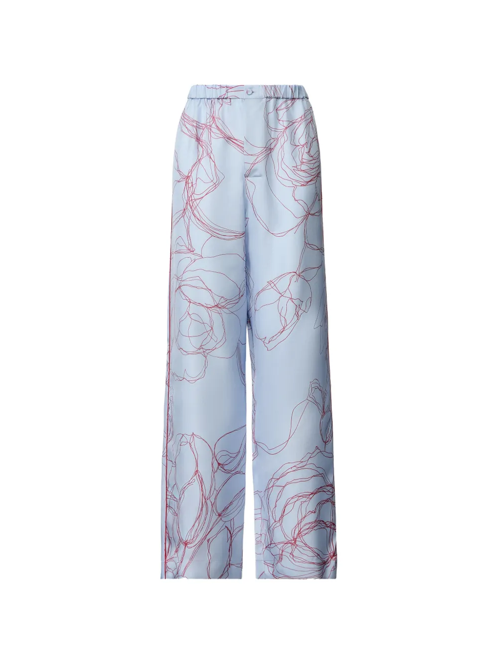 Fabiana Filippi floral-print silk-satin trousers - Blau