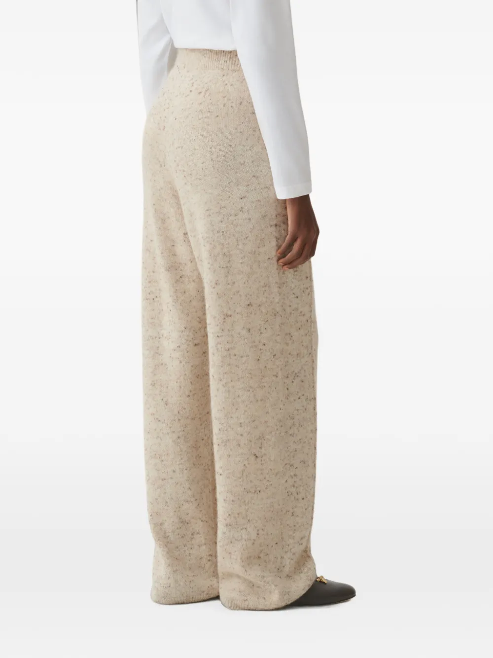 Fabiana Filippi Gebreide broek met elastische taille Beige