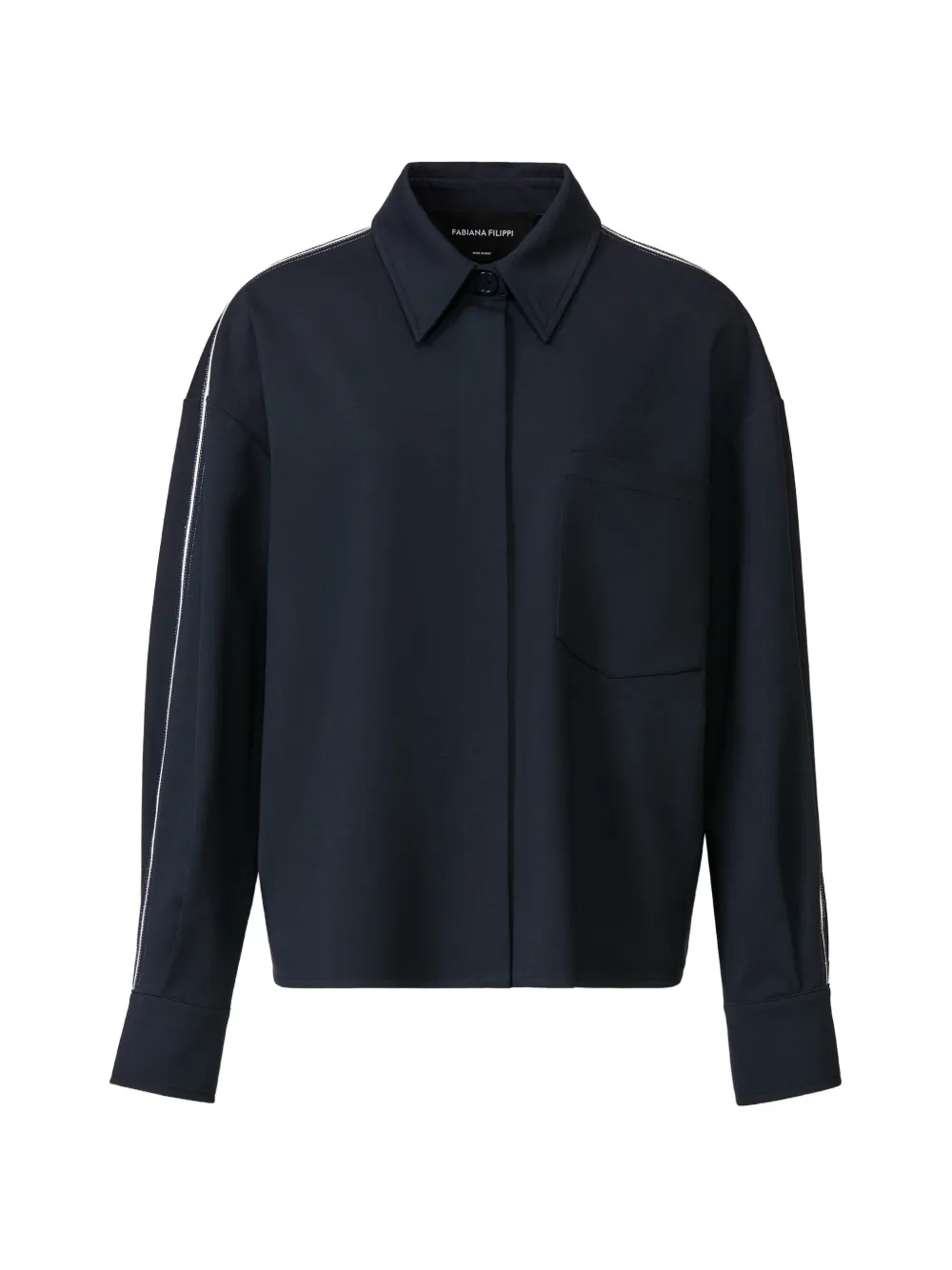Fabiana Filippi bead-embellished drop-shoulder jacket - Blu