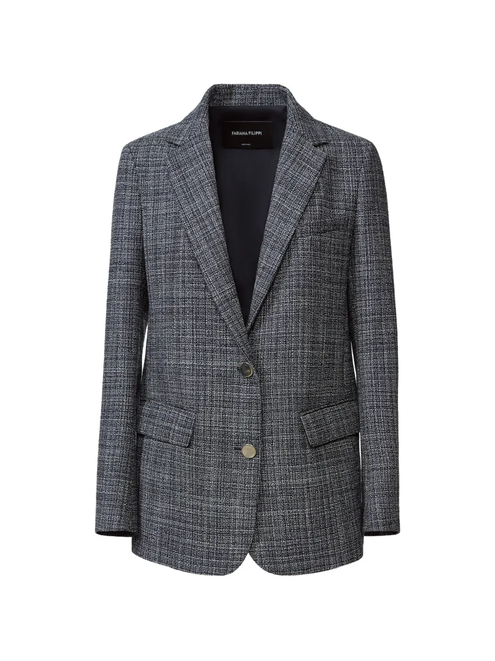 Fabiana Filippi single-breasted tweed blazer - Blu