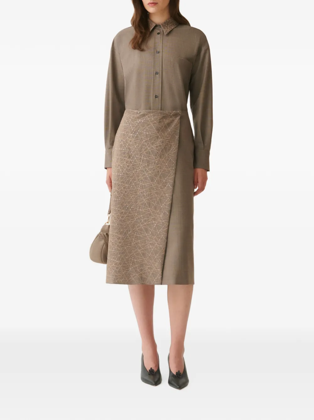 Fabiana Filippi blouse met pailletten Beige