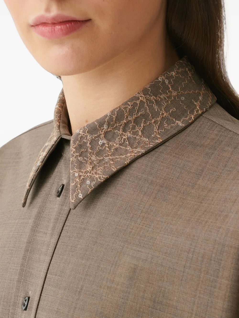 Fabiana Filippi blouse met pailletten Beige