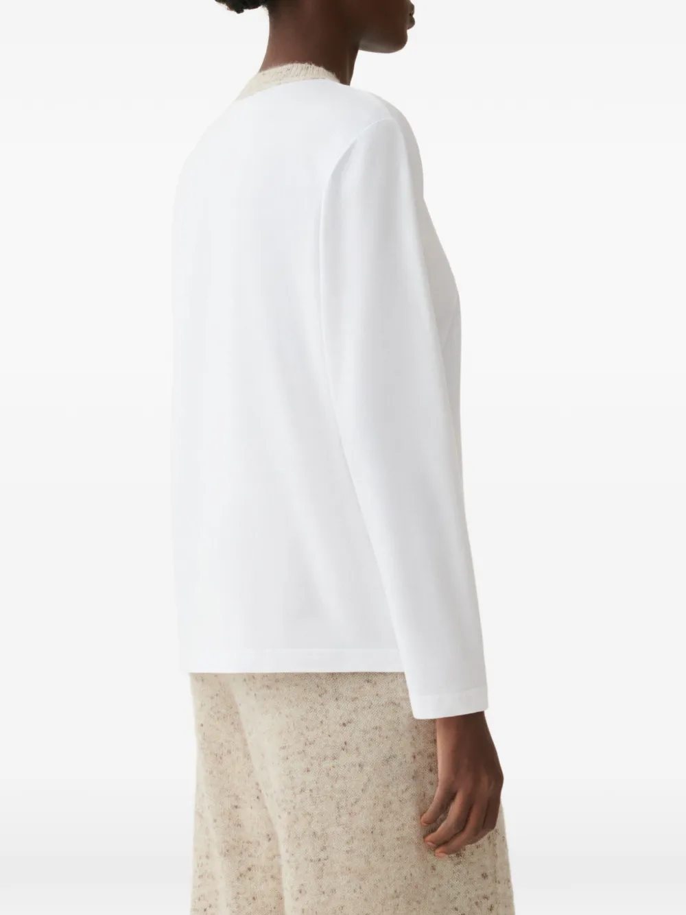 Fabiana Filippi T-shirt met contrasterende afwerking Wit