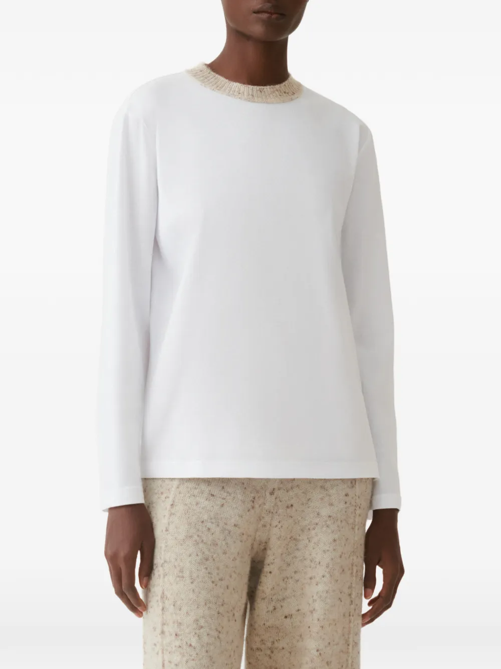 Fabiana Filippi T-shirt met contrasterende afwerking Wit