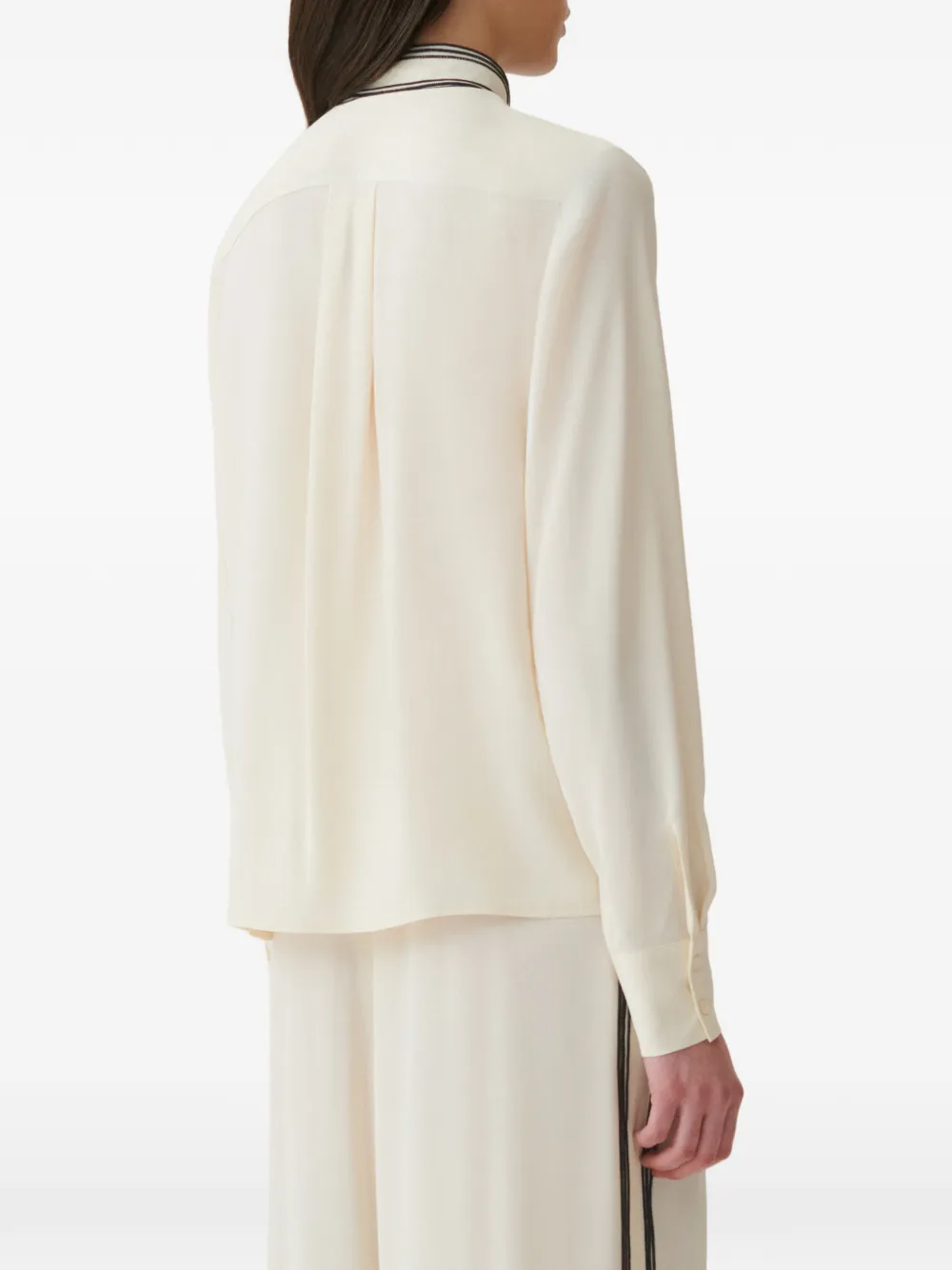 Fabiana Filippi Blouse met gestrikte hals Beige