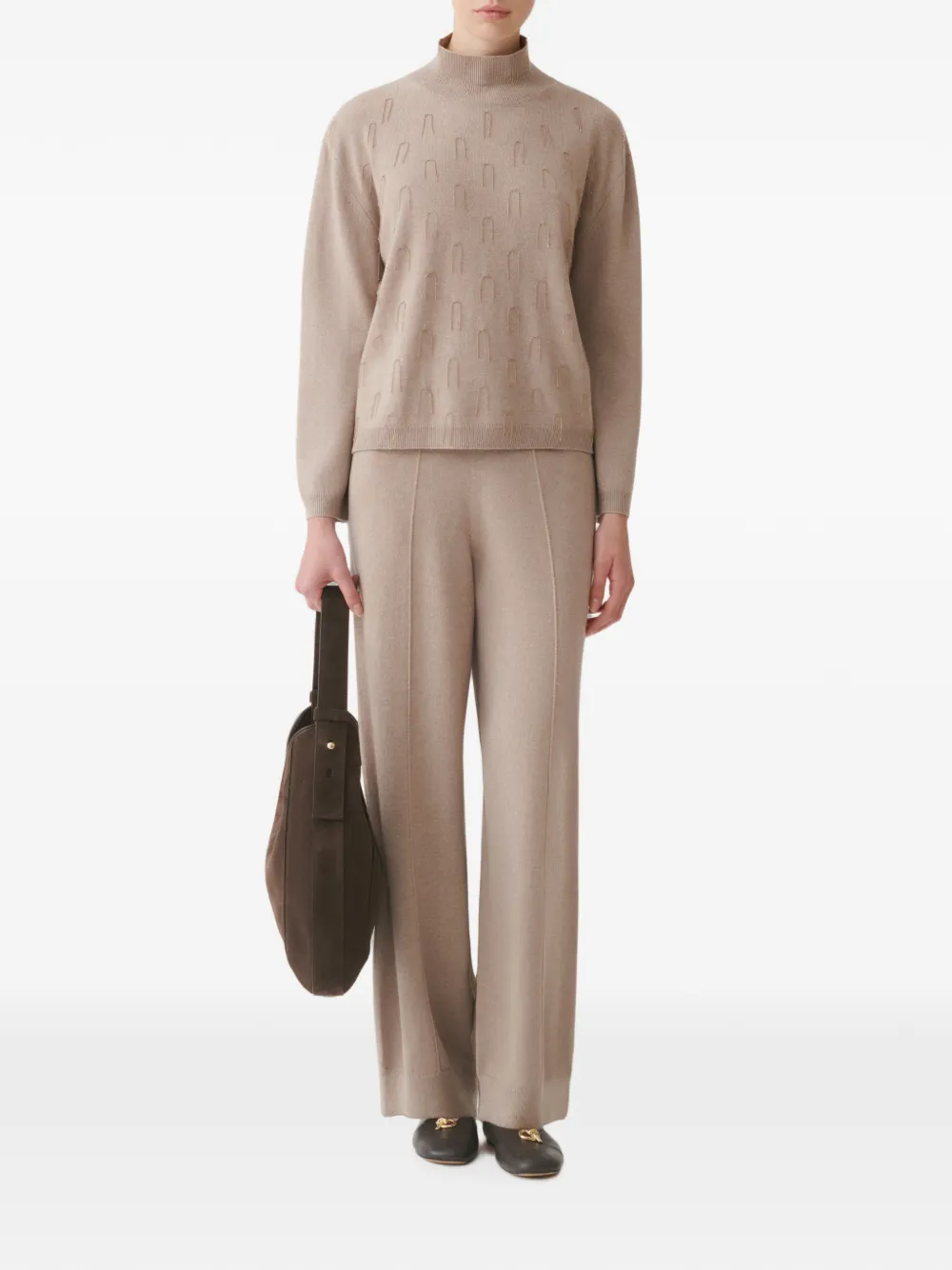 Fabiana Filippi Cady straight broek met elastische taille Beige
