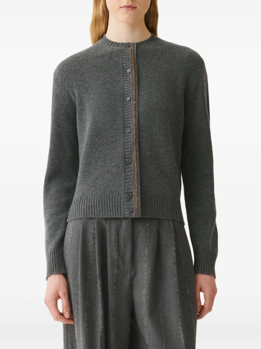 Fabiana Filippi Gebreid vest met Monili-afwerking Grijs