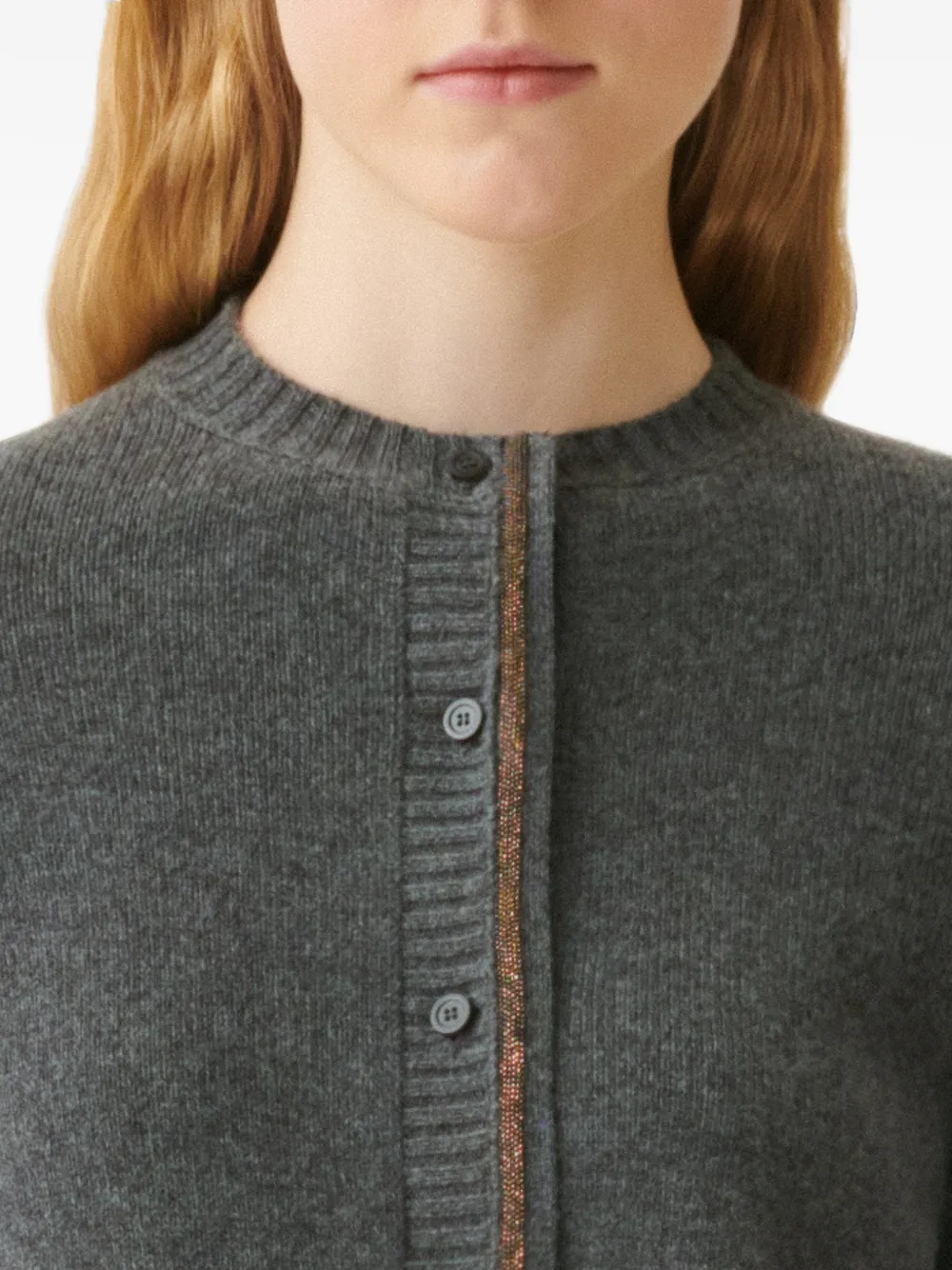 Fabiana Filippi Gebreid vest met Monili-afwerking Grijs