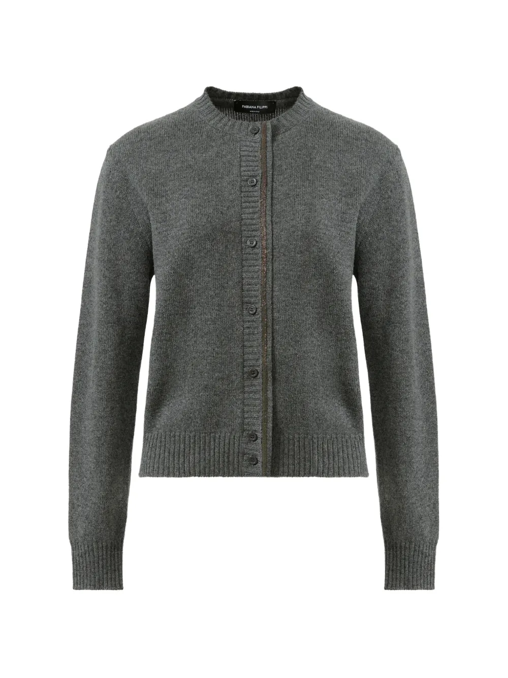 Fabiana Filippi Monili-trim knit cardigan - Grey