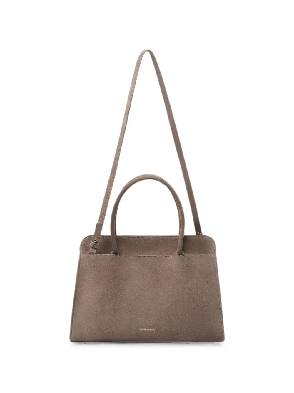 Fabiana Filippi Grote suède shopper met draaislot Beige