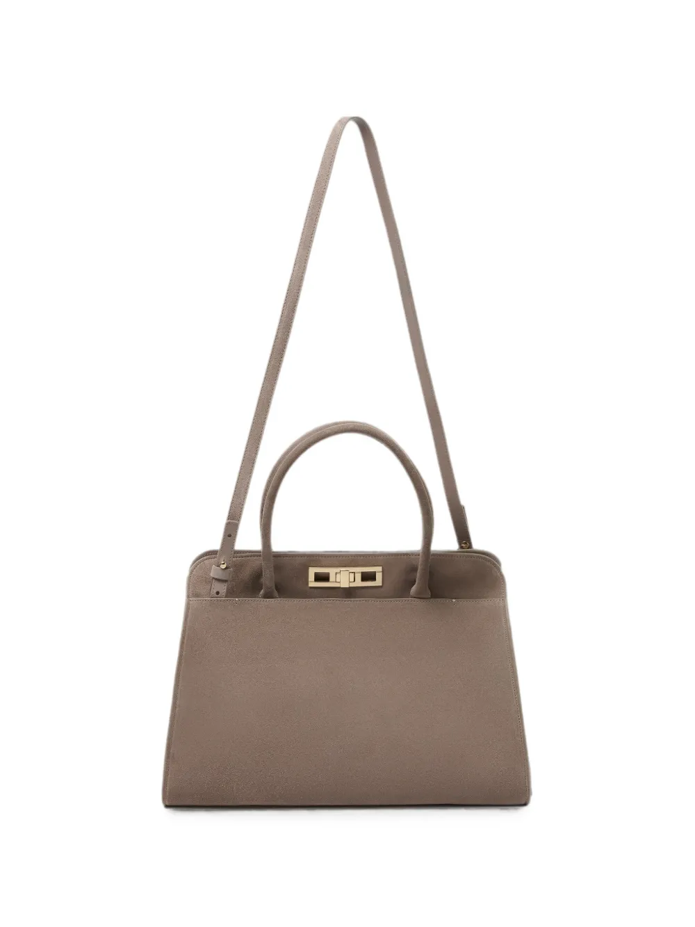 Fabiana Filippi large suede twist-lock tote bag - Toni neutri