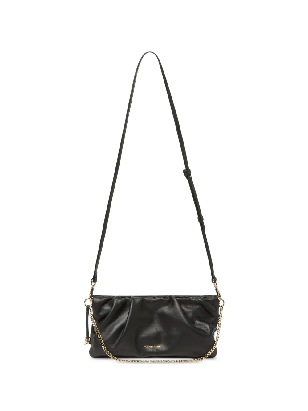 Fabiana Filippi ruched chain-link shoulder bag - Schwarz