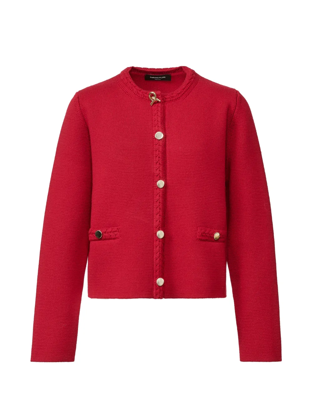 Fabiana Filippi braided-trim button-up jacket - Rosso