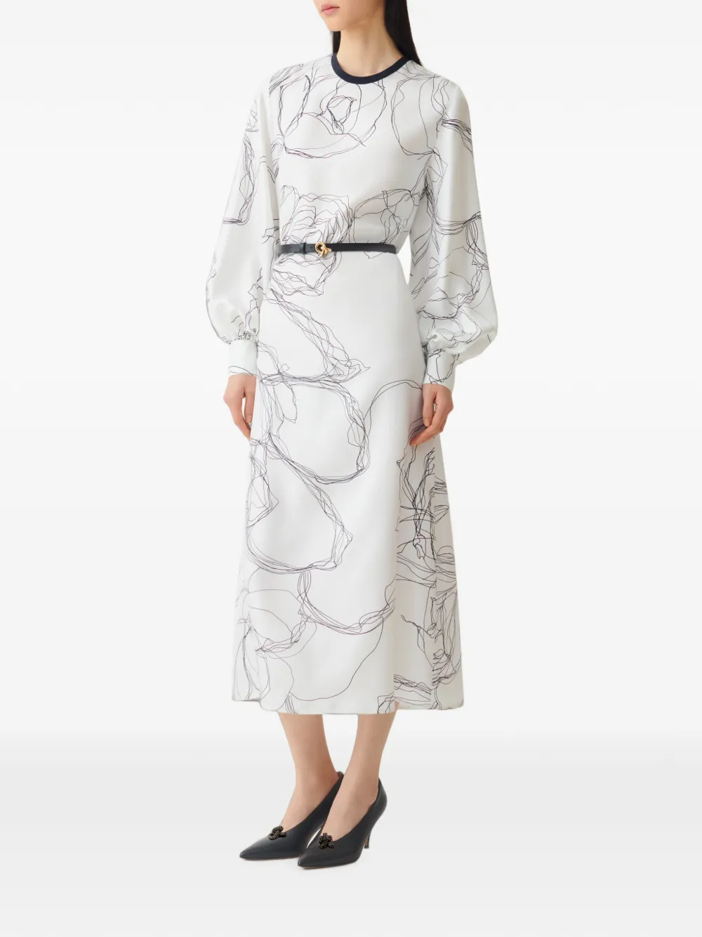 Fabiana Filippi Midi-jurk met ceintuur Wit