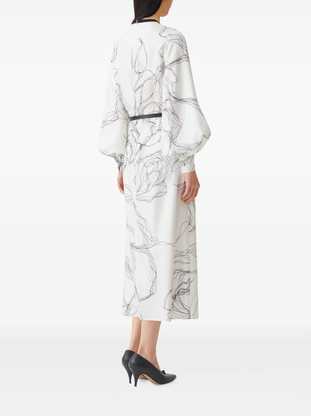 Fabiana Filippi Midi-jurk met ceintuur Wit
