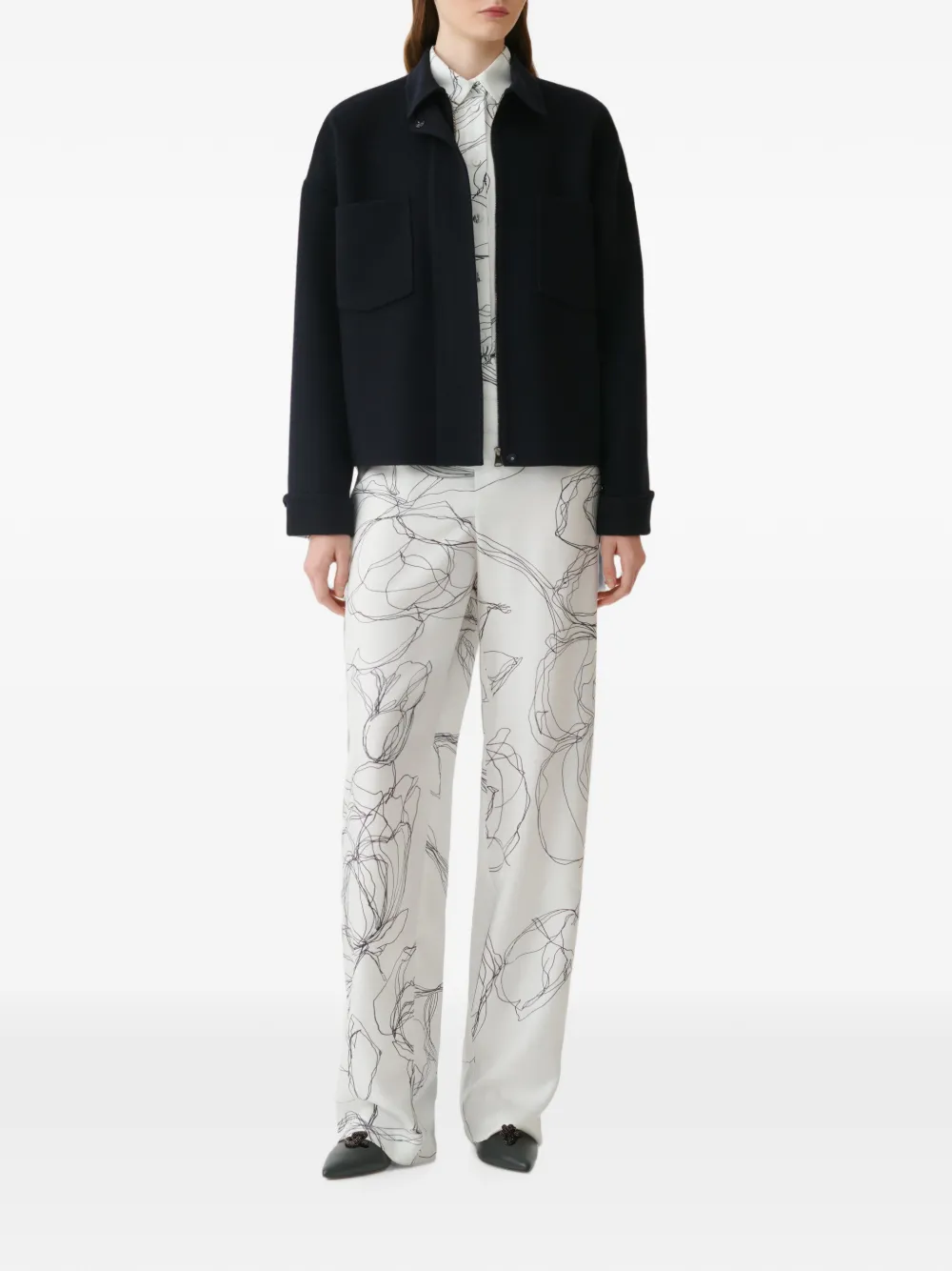 Fabiana Filippi Broek met bloemenprint Wit