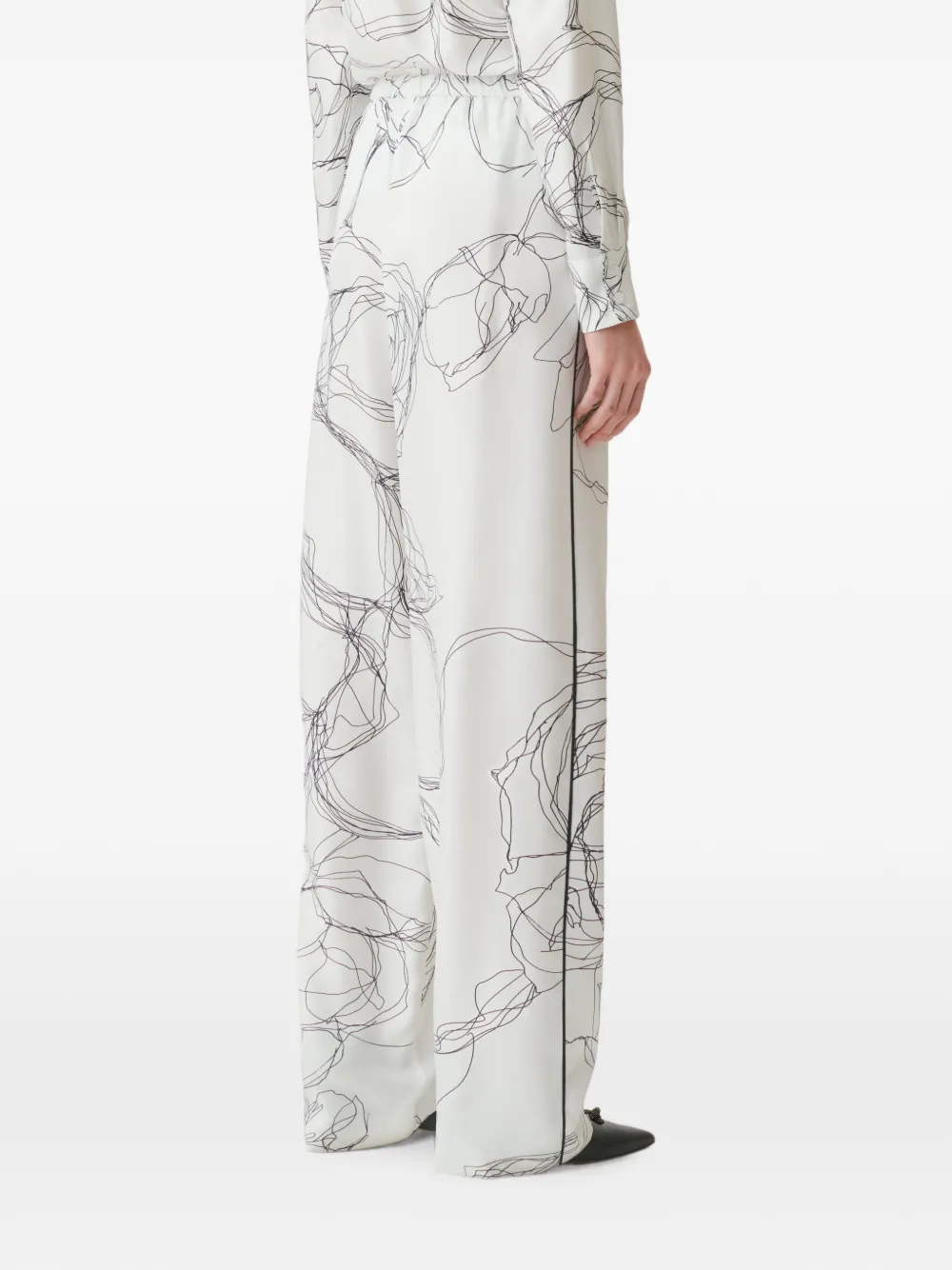 Fabiana Filippi Broek met bloemenprint Wit