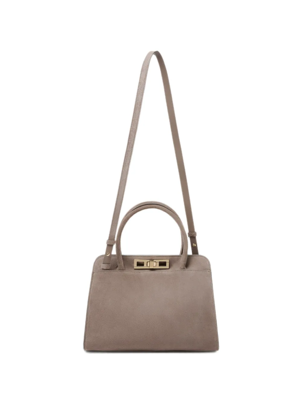 Fabiana Filippi medium suede twist-lock shoulder bag - Marrone