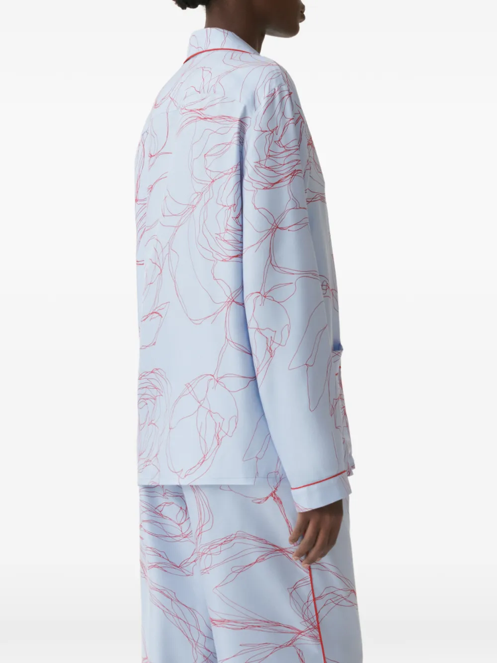 Fabiana Filippi Blouse met bloemenprint en afwerking Blauw