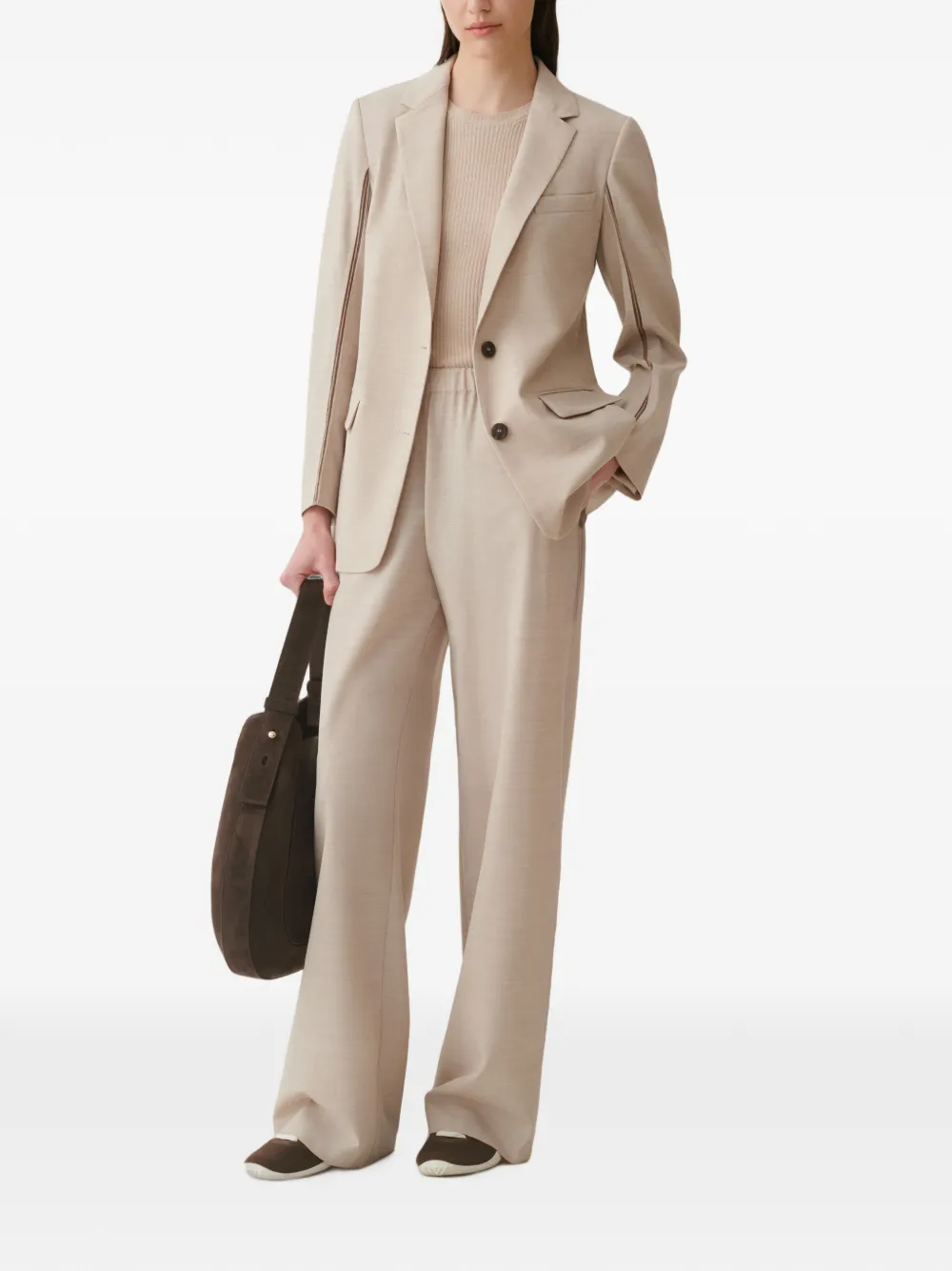 Fabiana Filippi Blazer met enkele rij knopen Beige