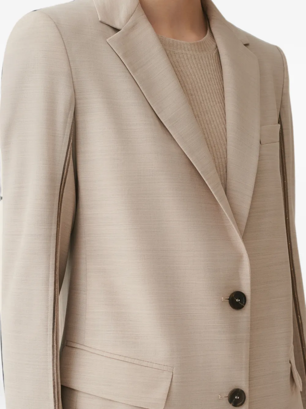 Fabiana Filippi Blazer met enkele rij knopen Beige