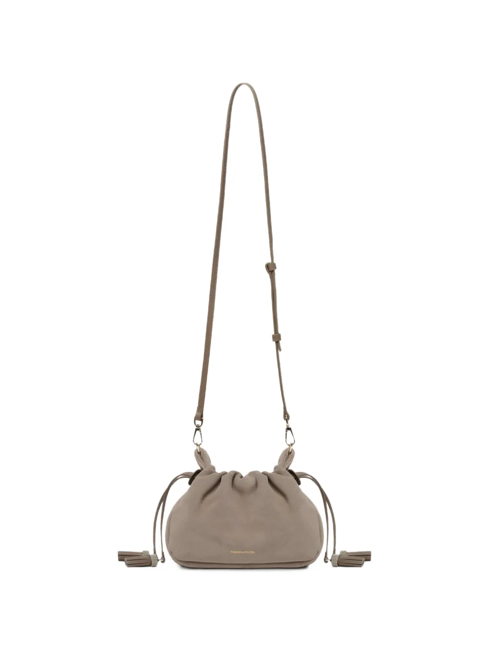 Fabiana Filippi tassel-embellished ruched shoulder bag - Braun