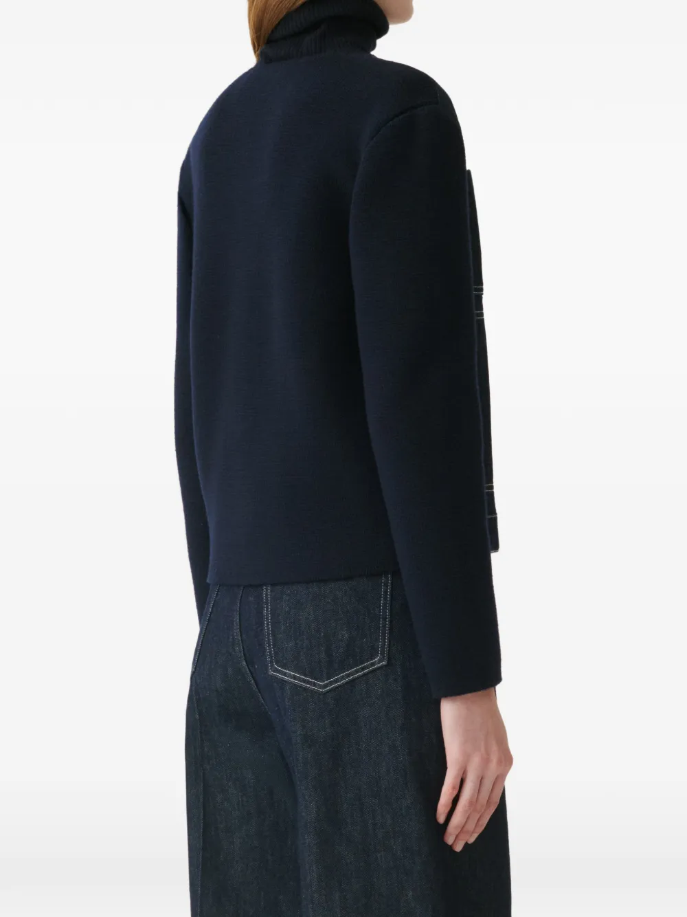 Fabiana Filippi Denim jack met contrasterende stiksels en vlakken Blauw