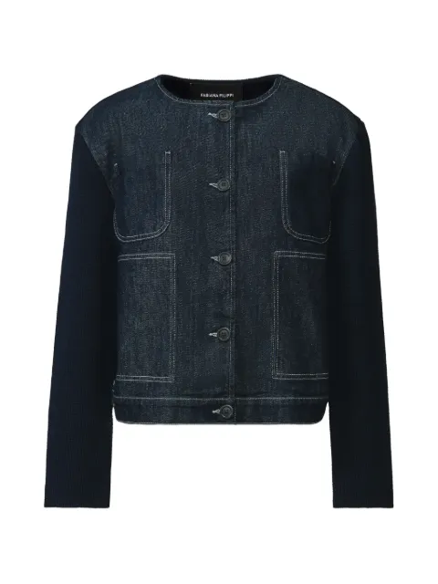Fabiana Filippi panelled contrast-stitch denim jacket
