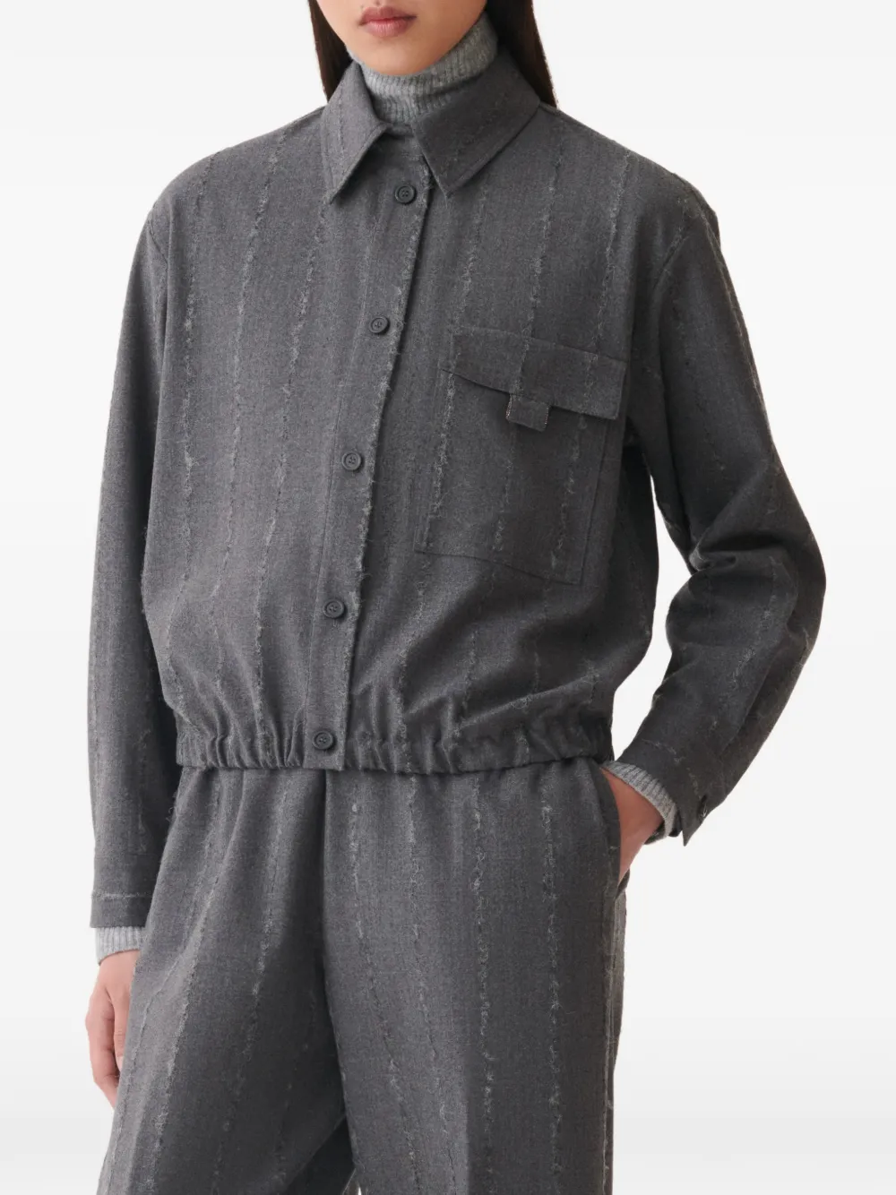 Fabiana Filippi Elastische blouse met krijtstreep Grijs