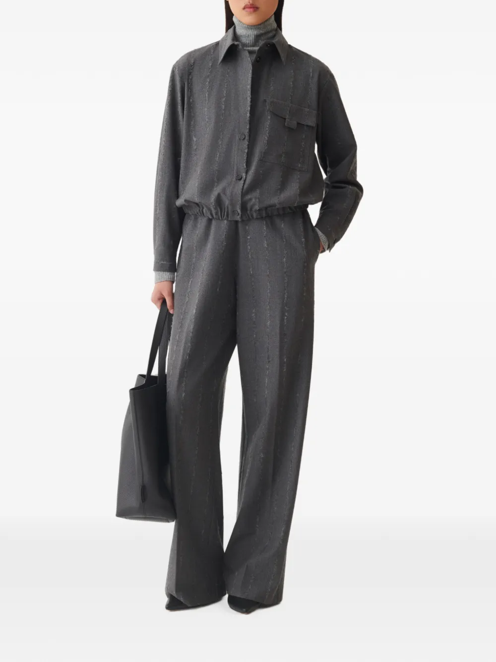 Fabiana Filippi Elastische blouse met krijtstreep Grijs
