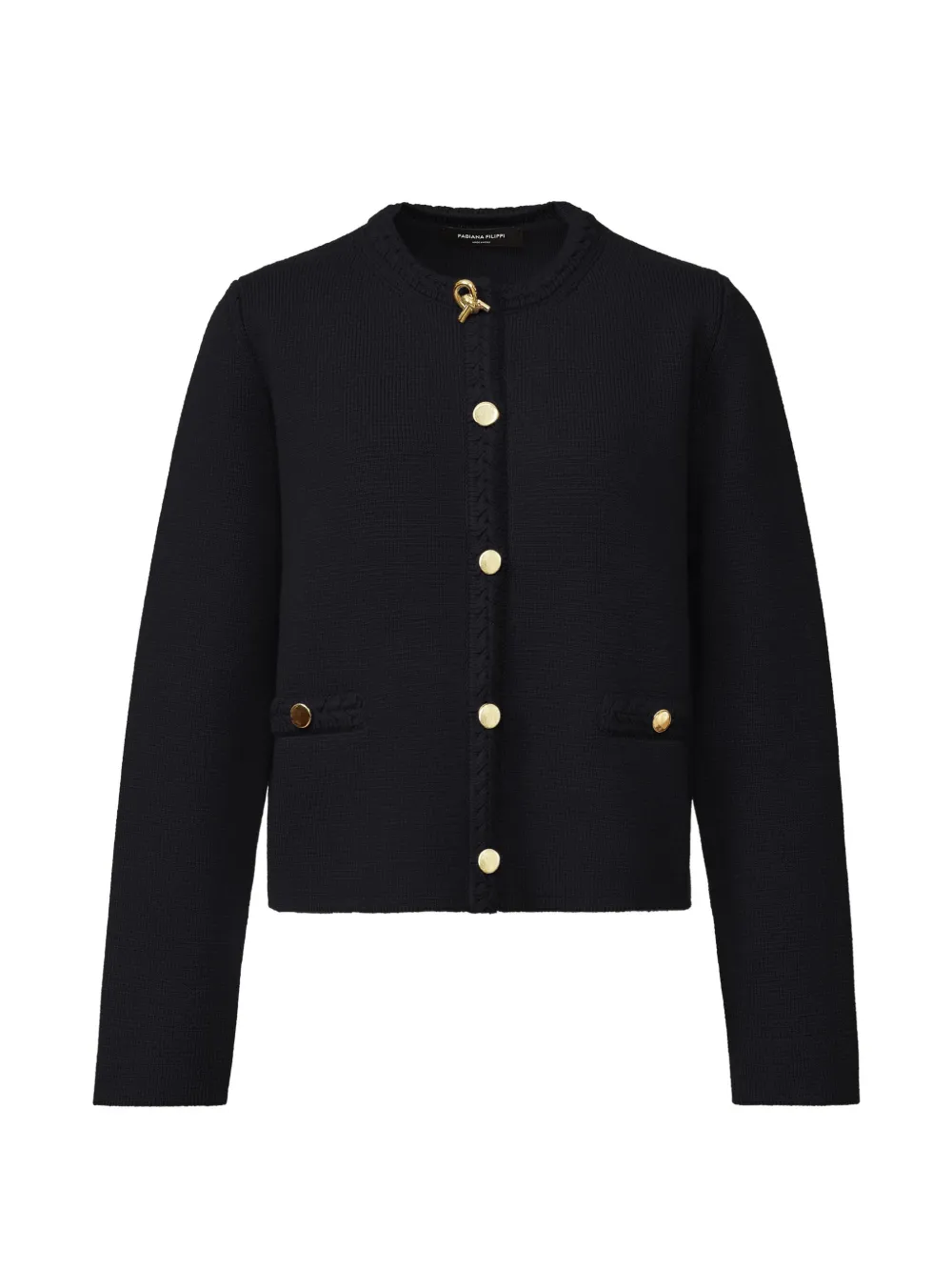 Fabiana Filippi braided-trim button-up cardigan - Blu