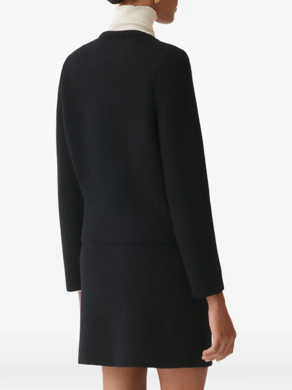 Fabiana Filippi braided-trim button-up cardigan Blauw