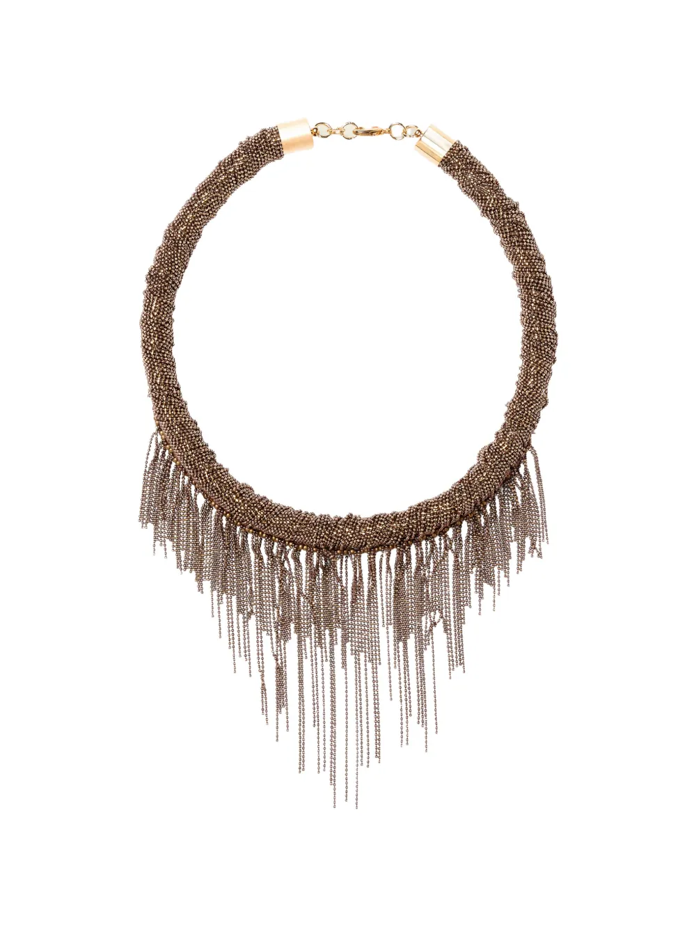 Fabiana Filippi beaded fringe necklace - Braun