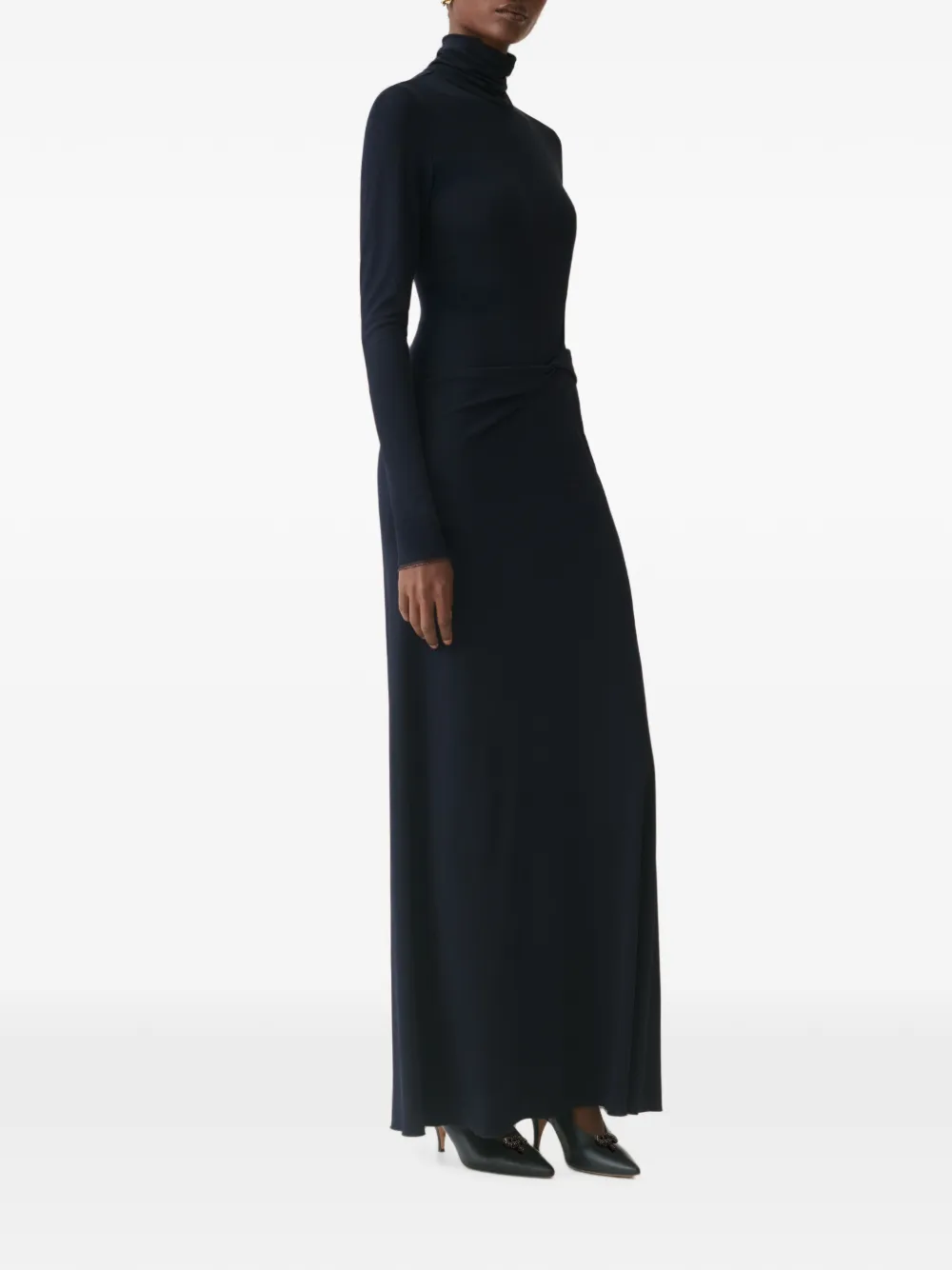 Fabiana Filippi Maxi-jurk met hoge hals Blauw