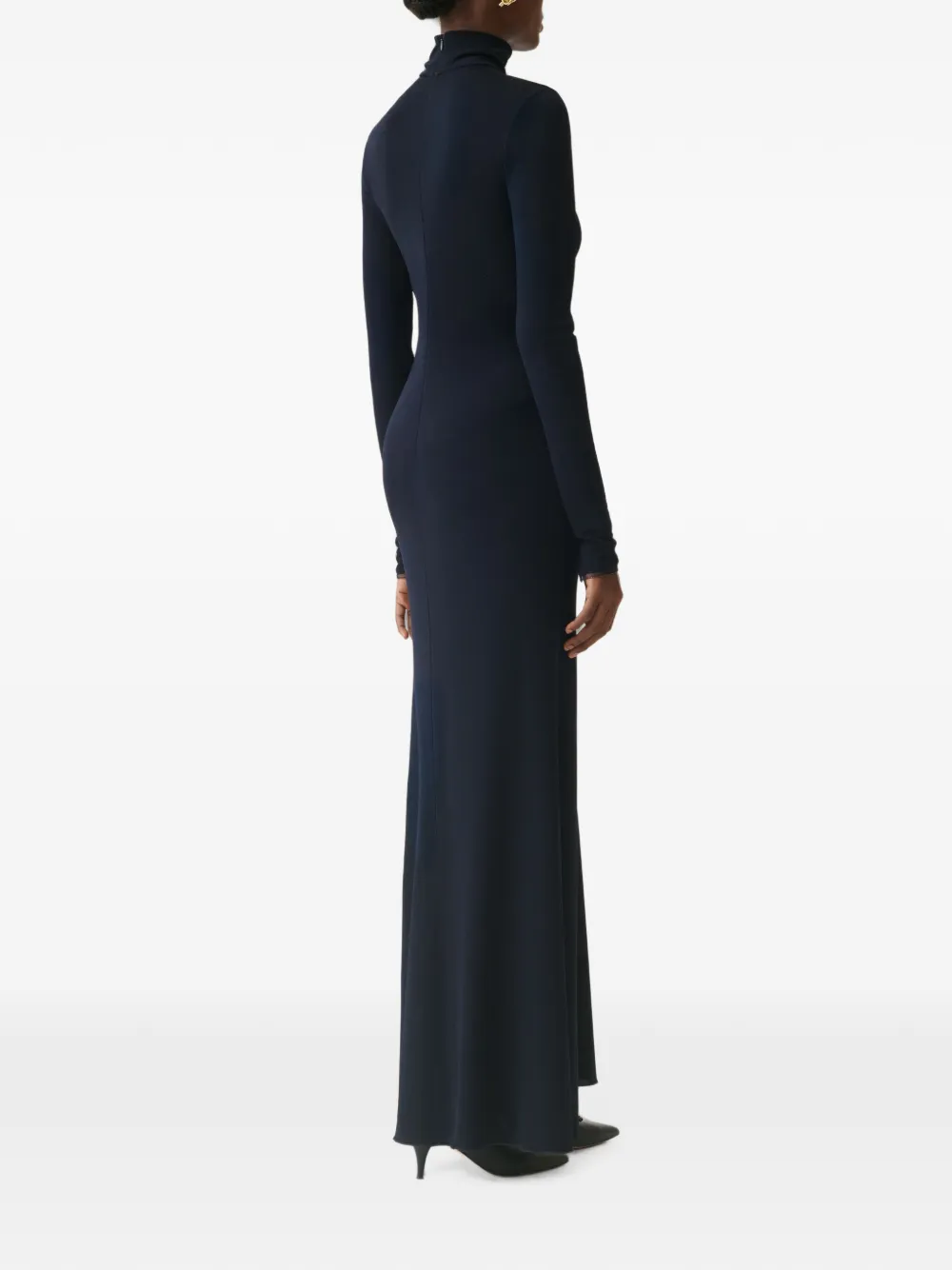 Fabiana Filippi Maxi-jurk met hoge hals Blauw