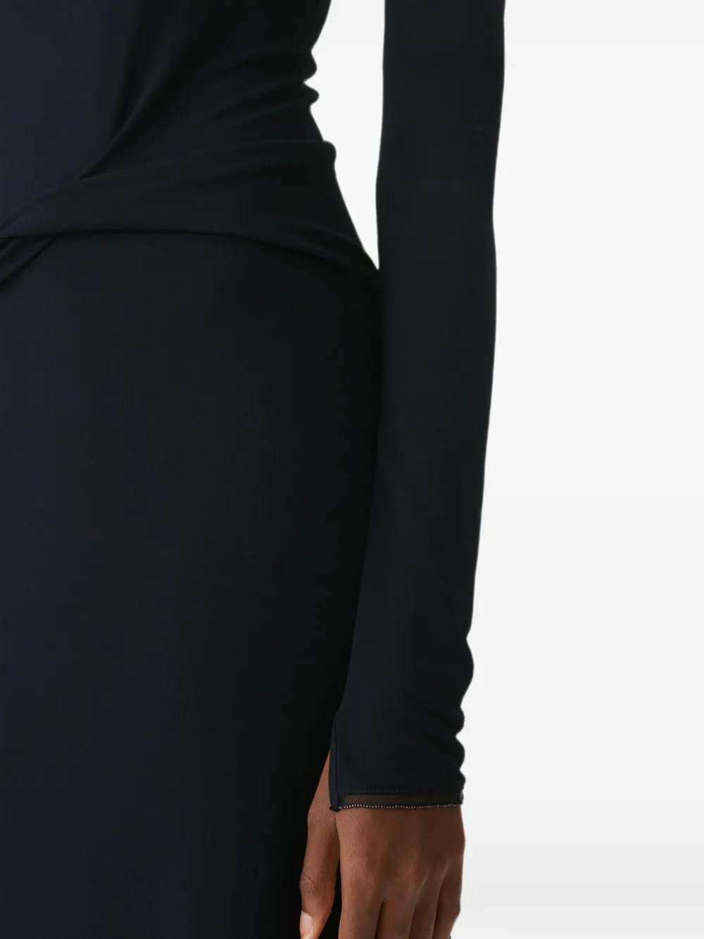 Fabiana Filippi Maxi-jurk met hoge hals Blauw