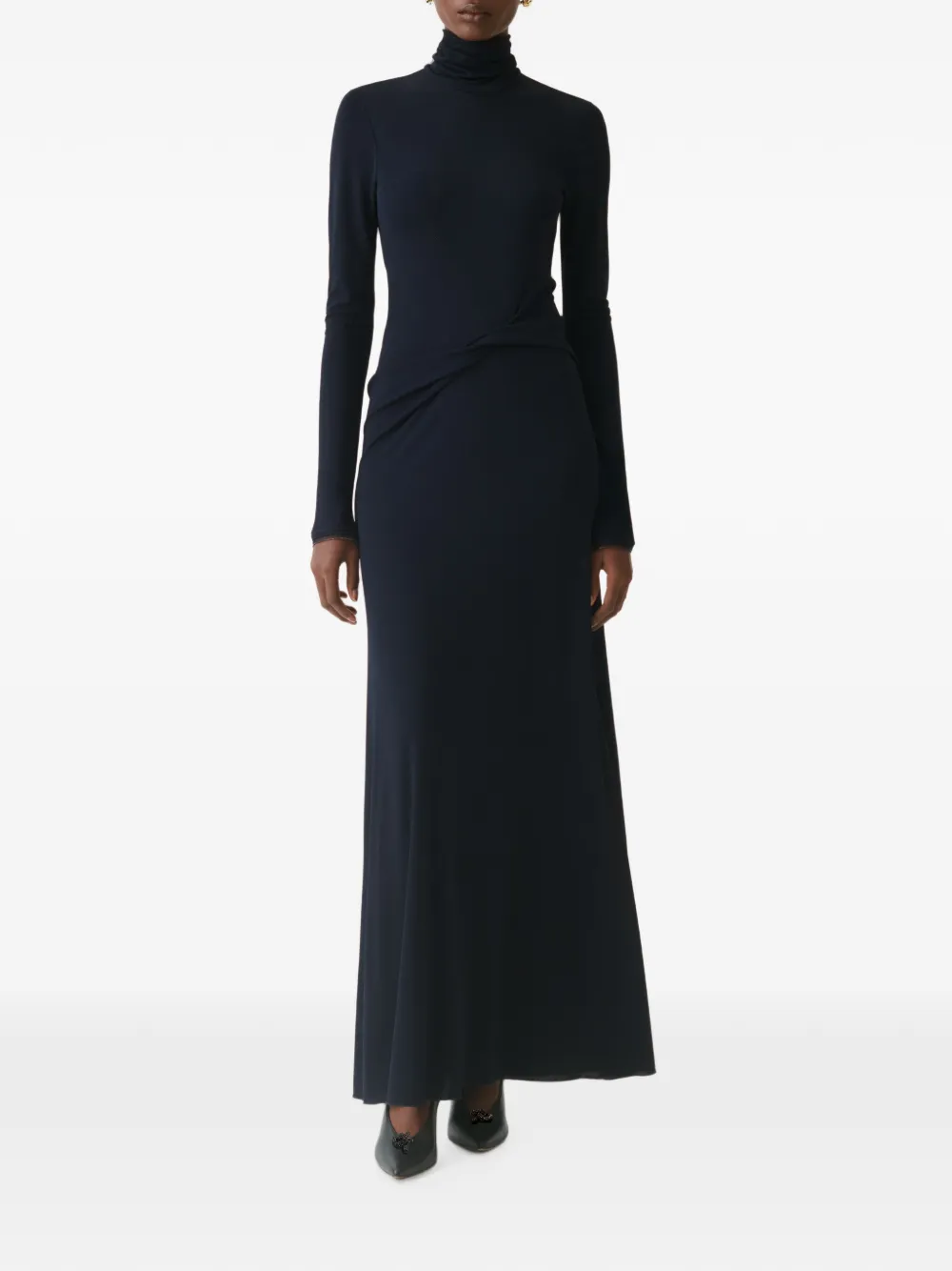 Fabiana Filippi Maxi-jurk met hoge hals Blauw