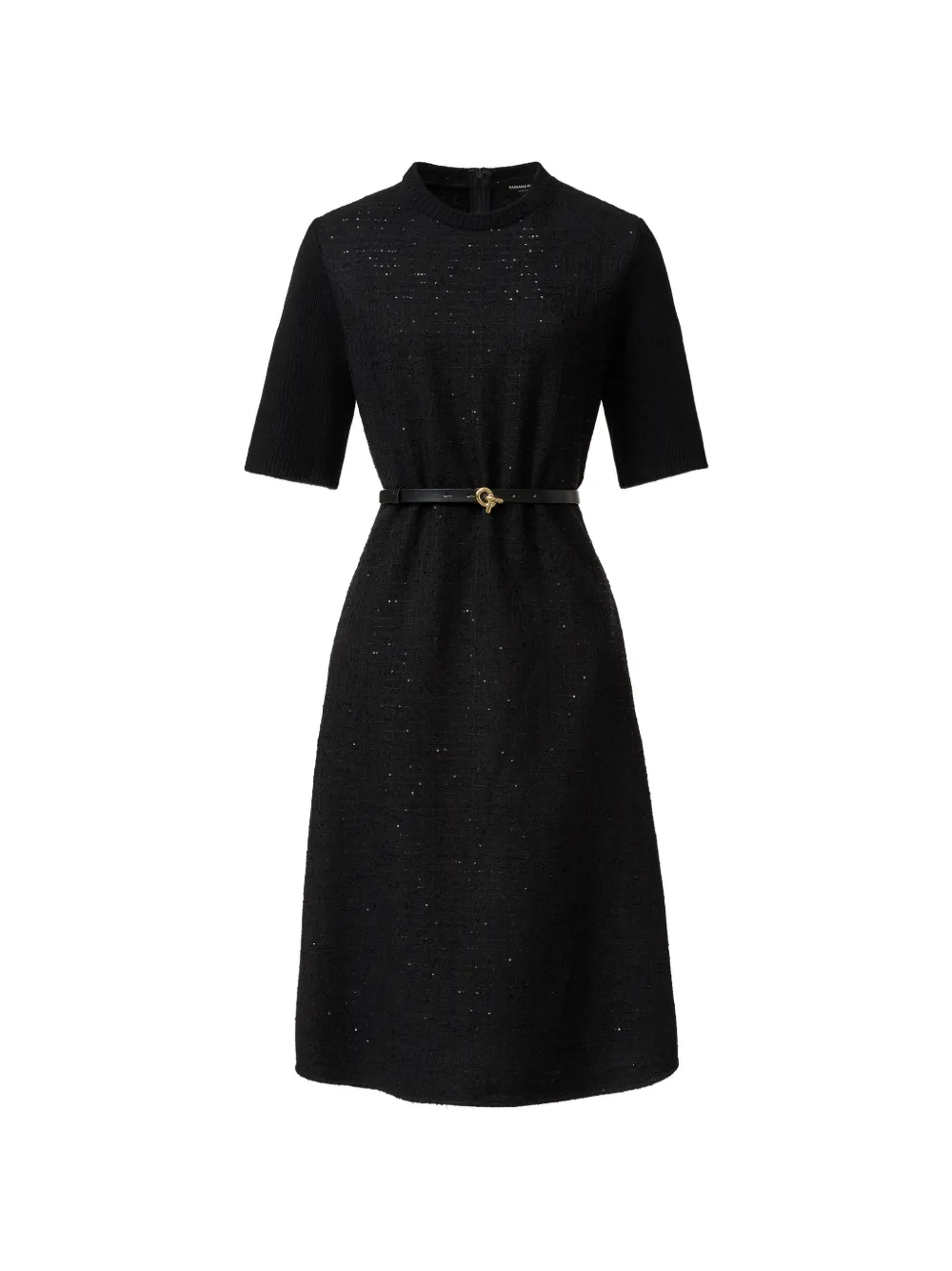 Fabiana Filippi belted bouclé-knit midi dress - Noir Fabiana Filippi belted bouclé-knit midi dress - Noir
