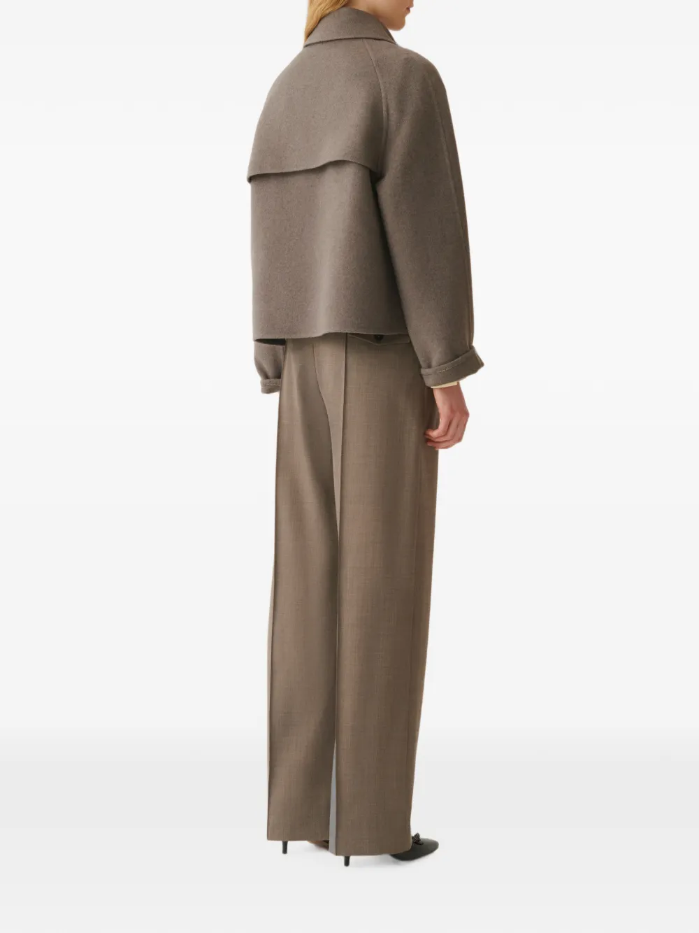 Fabiana Filippi Cropped jas met stormklep Bruin