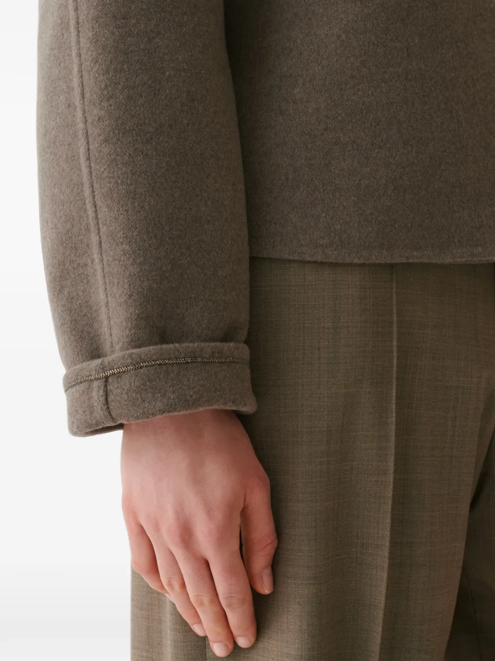 Fabiana Filippi Cropped jas met stormklep Bruin