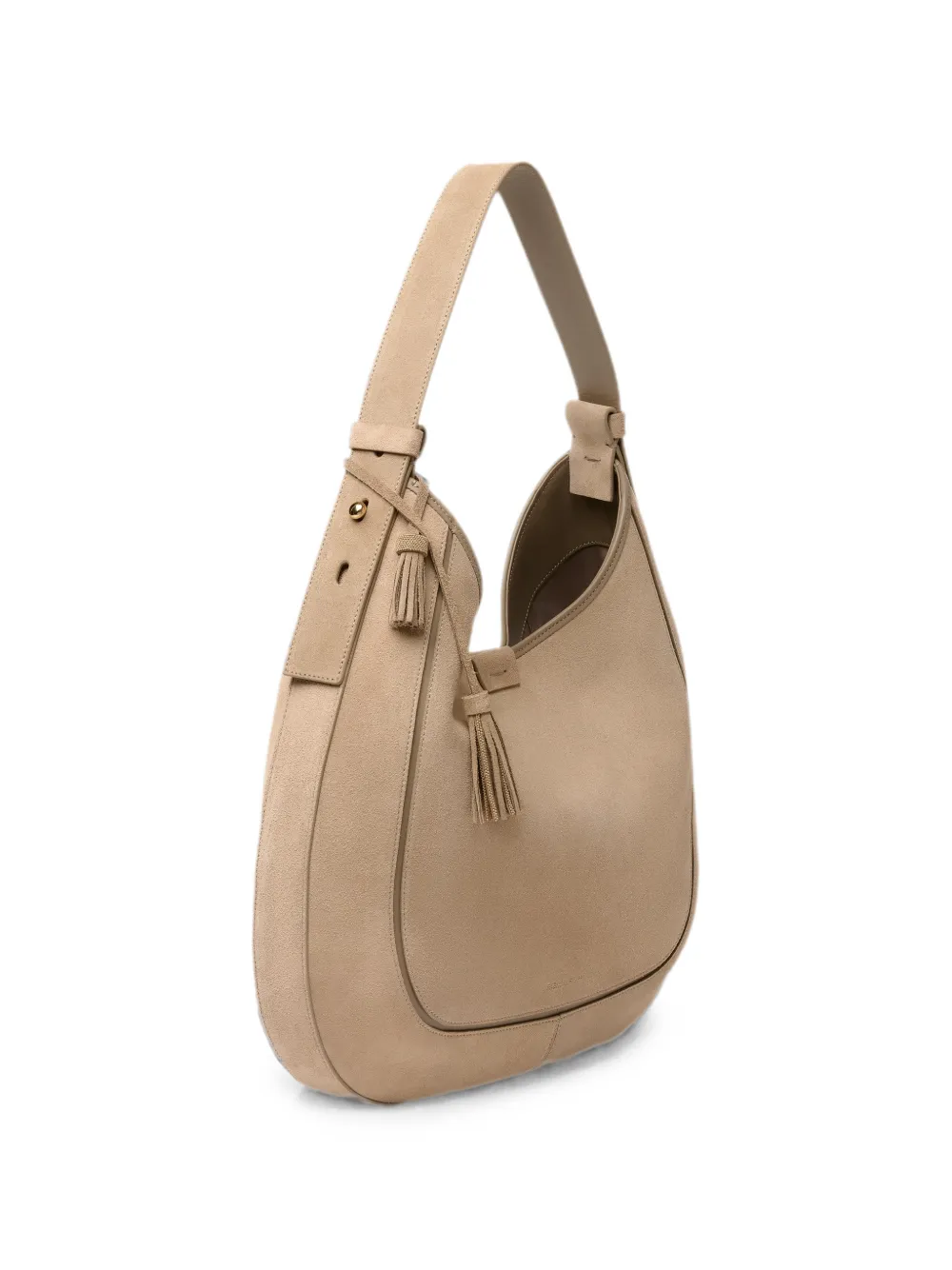 Fabiana Filippi Schoudertas met kwastje Beige