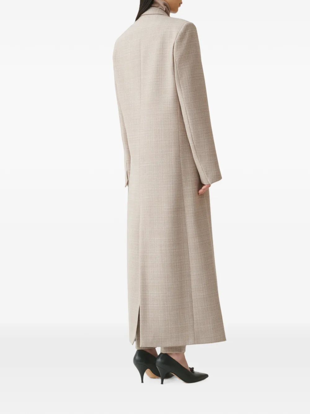 Fabiana Filippi Geruite jas met dubbele rij knopen Beige