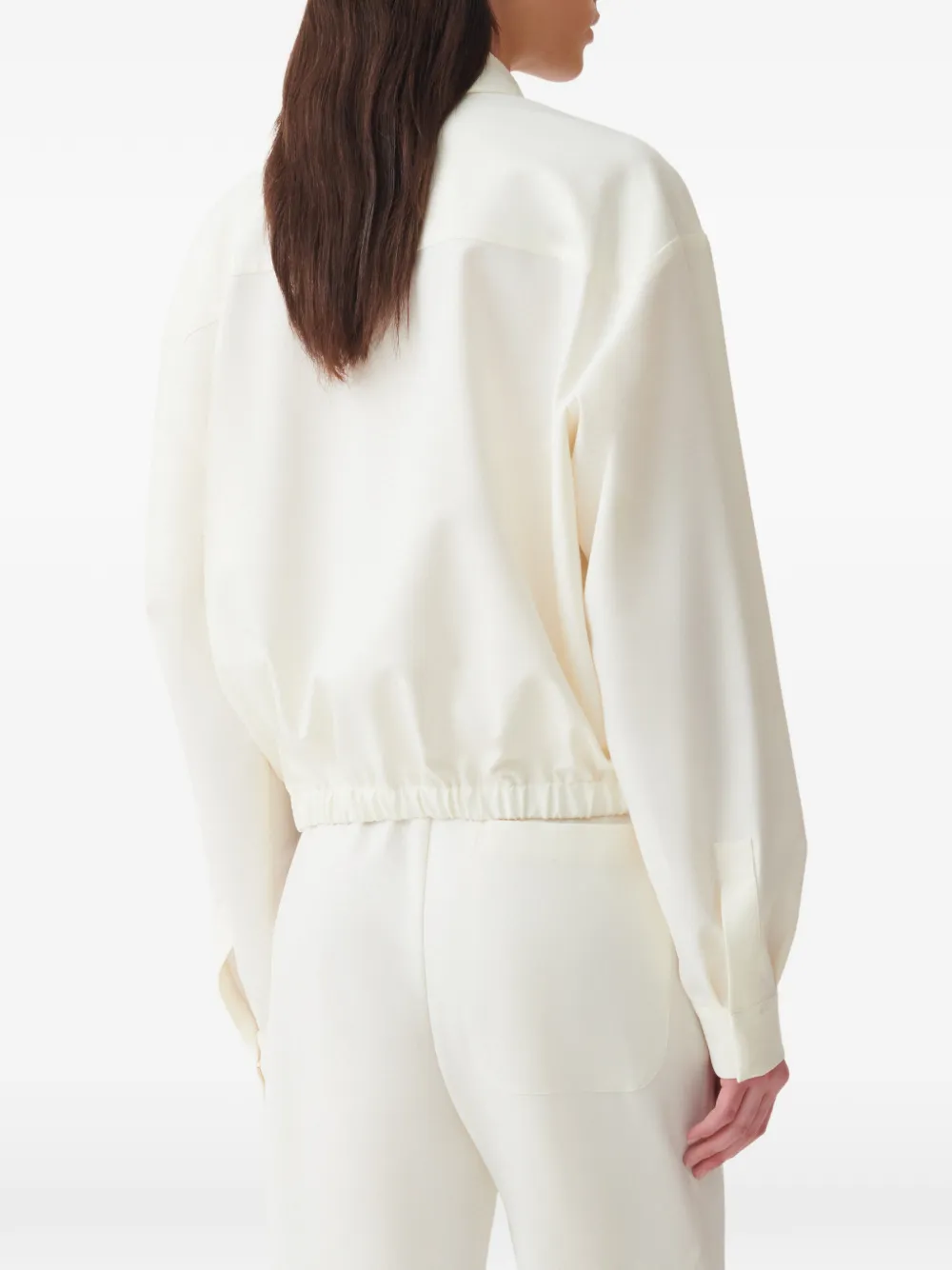 Fabiana Filippi Techno verfraaid bomberjack met elastische zoom Beige