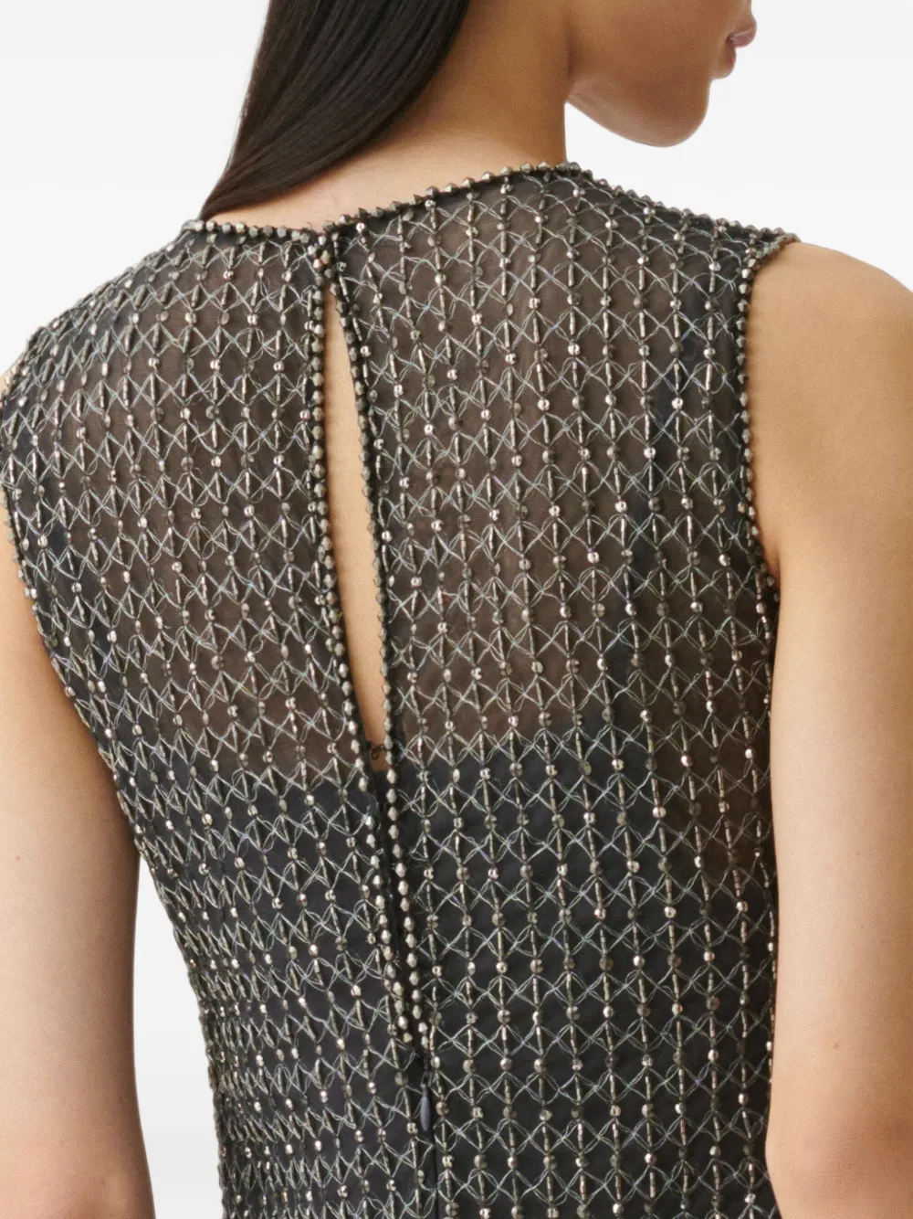 Fabiana Filippi Moonlight maxi-jurk verfraaid met kralen Grijs