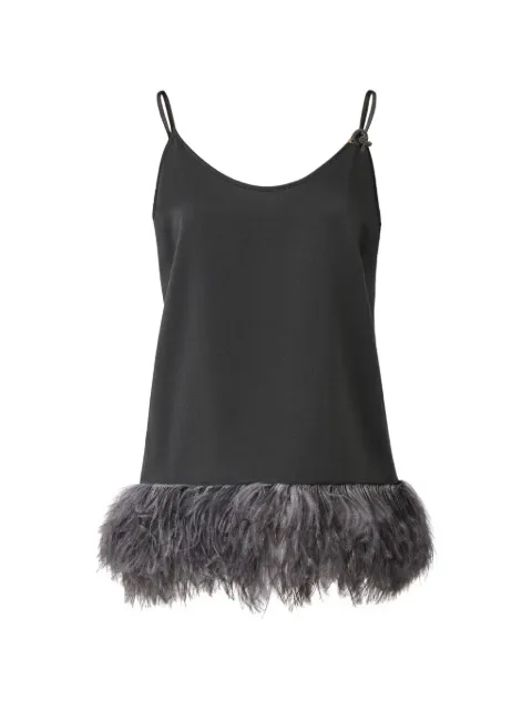 Fabiana Filippi feather-trim bead-embellished camisole top