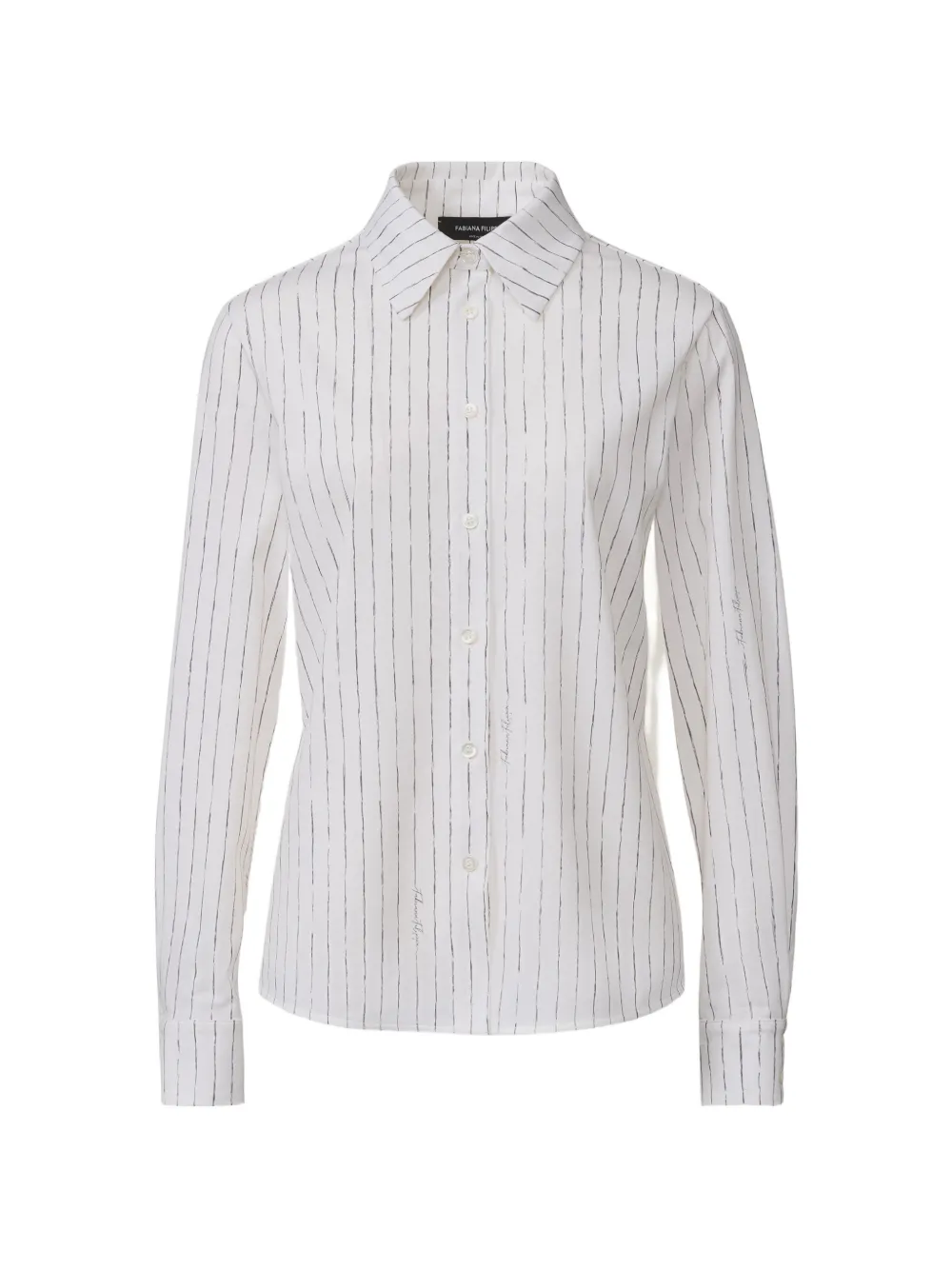 Fabiana Filippi pinstripe-print long-sleeved shirt - White