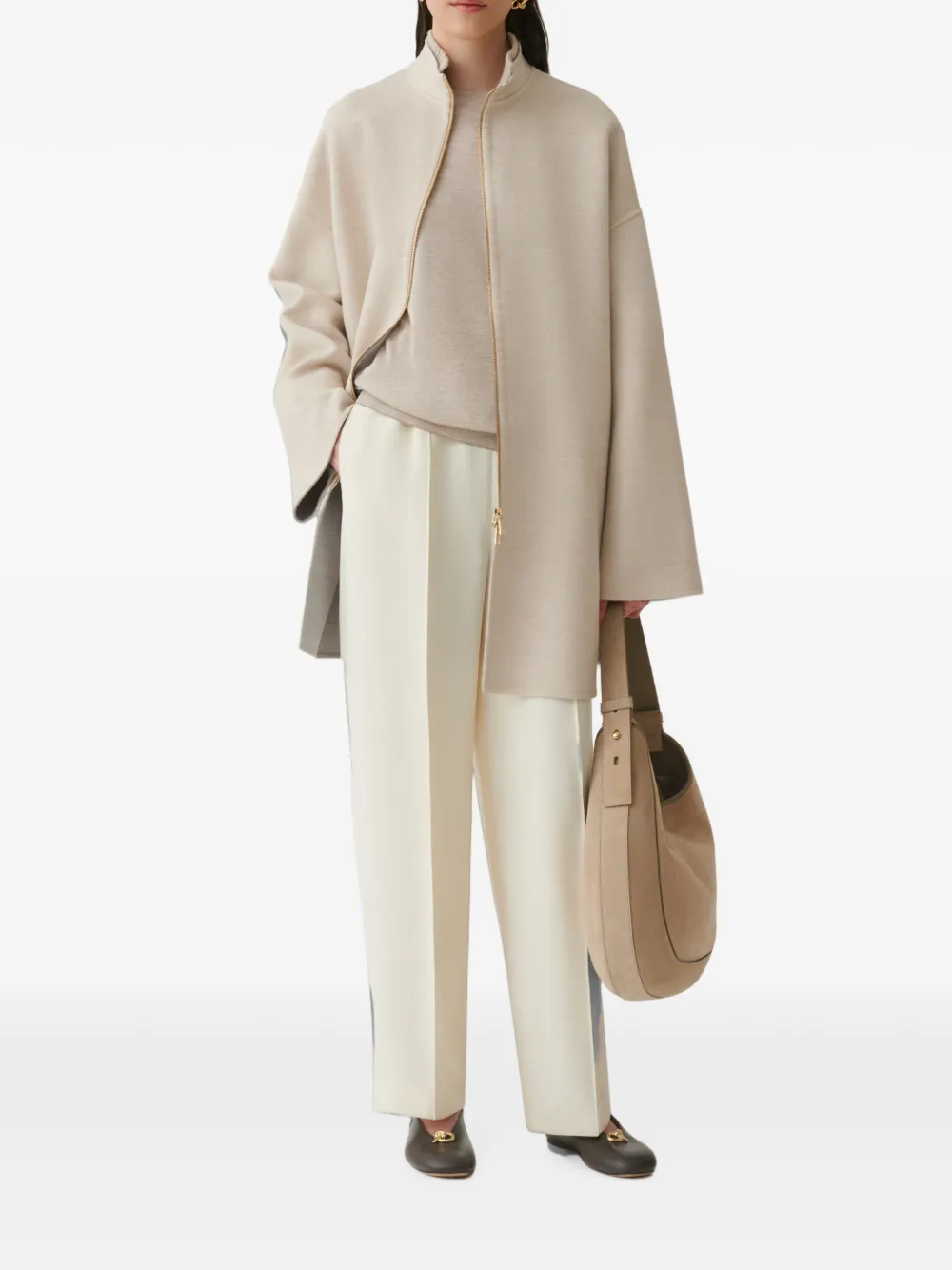 Fabiana Filippi Trui met ronde hals Beige