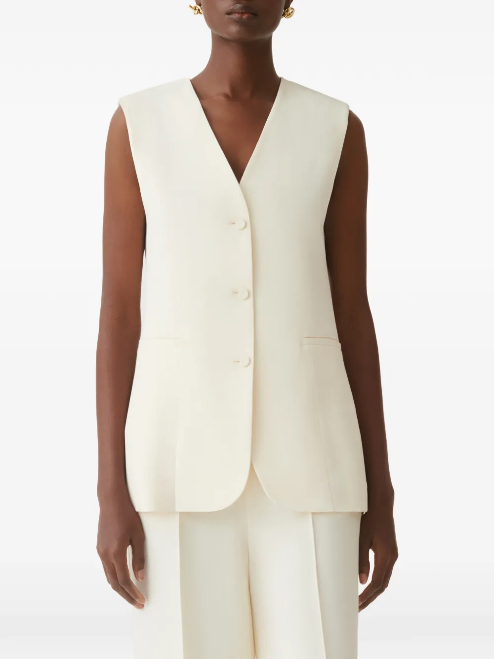 Fabiana Filippi Gilet met enkele opening Beige